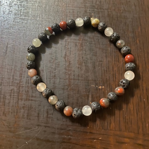 Bracelet lava beads and African blood beads handmade - Picture 5 of 6